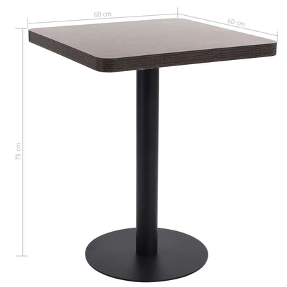 vidaXL Bistro Table | Dark Brown | MDF | 60 x 60 cm |  Sleek  | Bistro Table