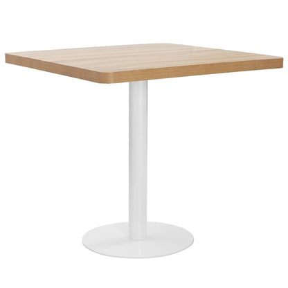 vidaXL Bistro Table | Light brown | MDF | 80 cm x 80 cm x 75 cm | Pedestal base