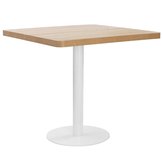 vidaXL Bistro Table | Light brown | MDF | 80 cm x 80 cm x 75 cm | Pedestal base