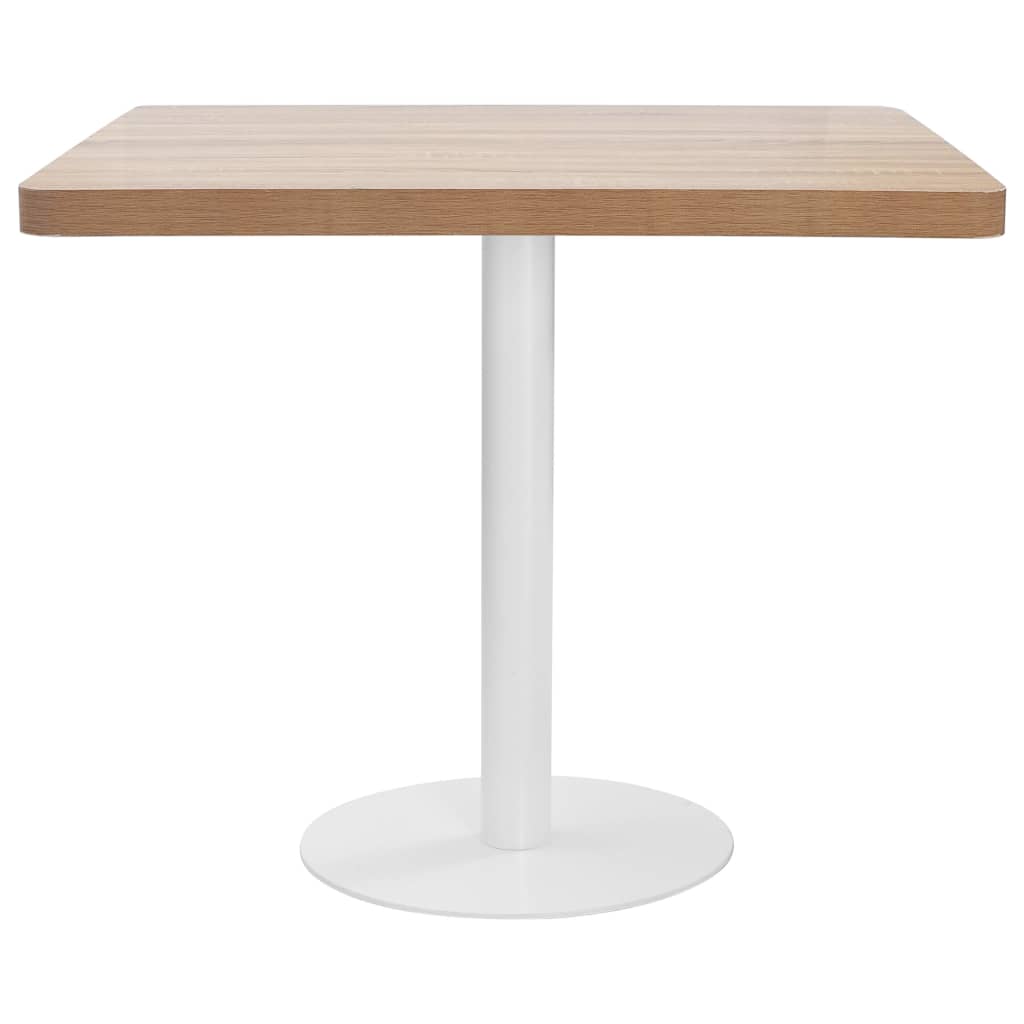 vidaXL Bistro Table | Light brown | MDF | 80 cm x 80 cm x 75 cm | Pedestal base