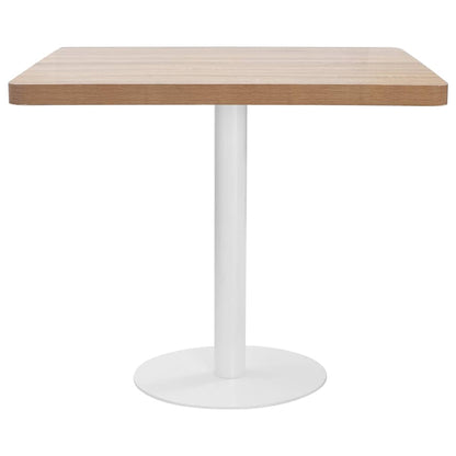 vidaXL Bistro Table | Light brown | MDF | 80 cm x 80 cm x 75 cm | Pedestal base
