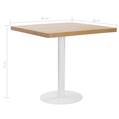 vidaXL Bistro Table | Light brown | MDF | 80 cm x 80 cm x 75 cm | Pedestal base