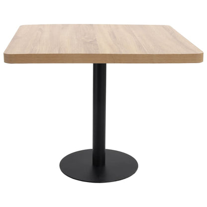vidaXL Bistro Table | Light brown and black | MDF, steel | 80x80 cm
