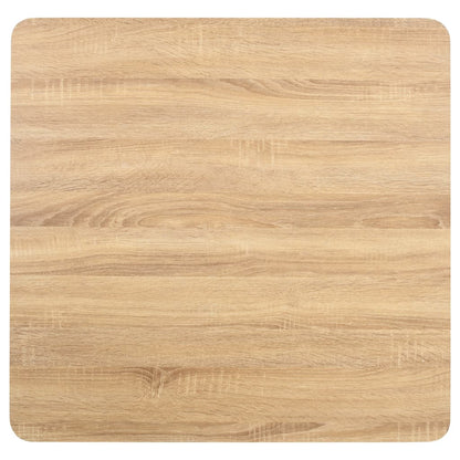 vidaXL Bistro Table | Light brown and black | MDF, steel | 80x80 cm