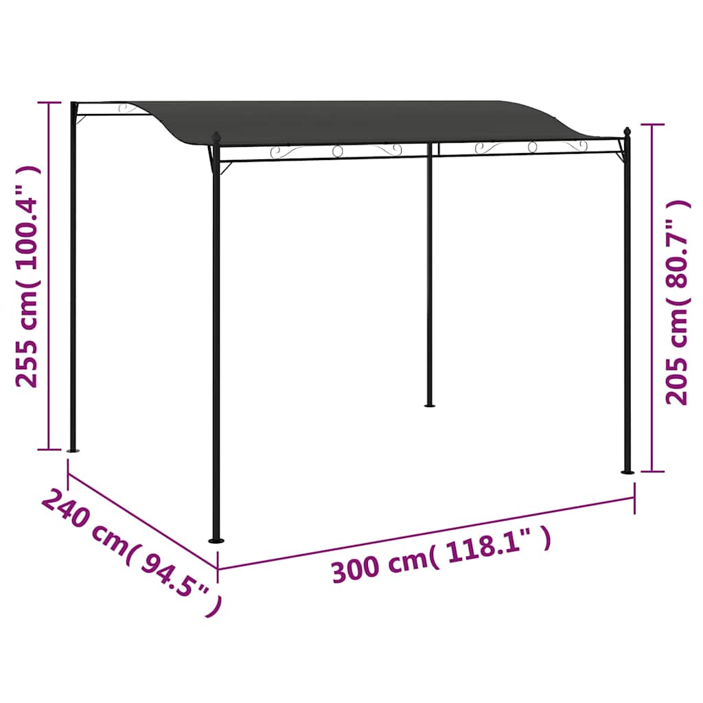 vidaXL Sunshade Awning 3x2,4 m Anthracite
