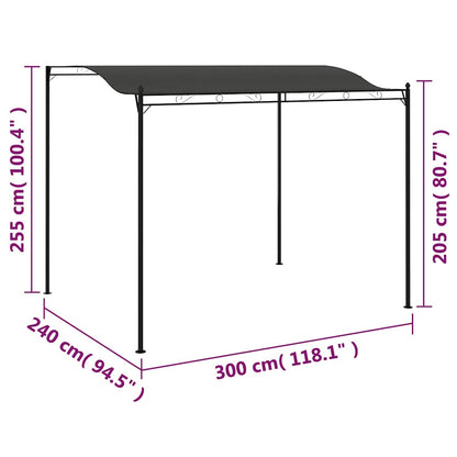 vidaXL Sunshade Awning 3x2,4 m Anthracite