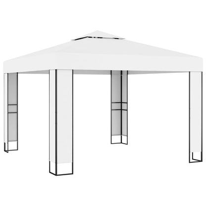 vidaXL Canopy | White | 100% Polyester with PA coating, Powder-coated steel