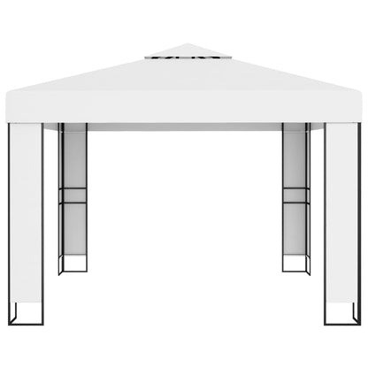 vidaXL Canopy | White | 100% Polyester with PA coating, Powder-coated steel