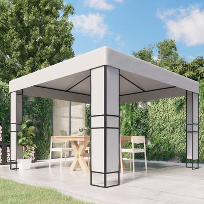 vidaXL Canopy | White | 100% Polyester with PA coating, Powder-coated steel