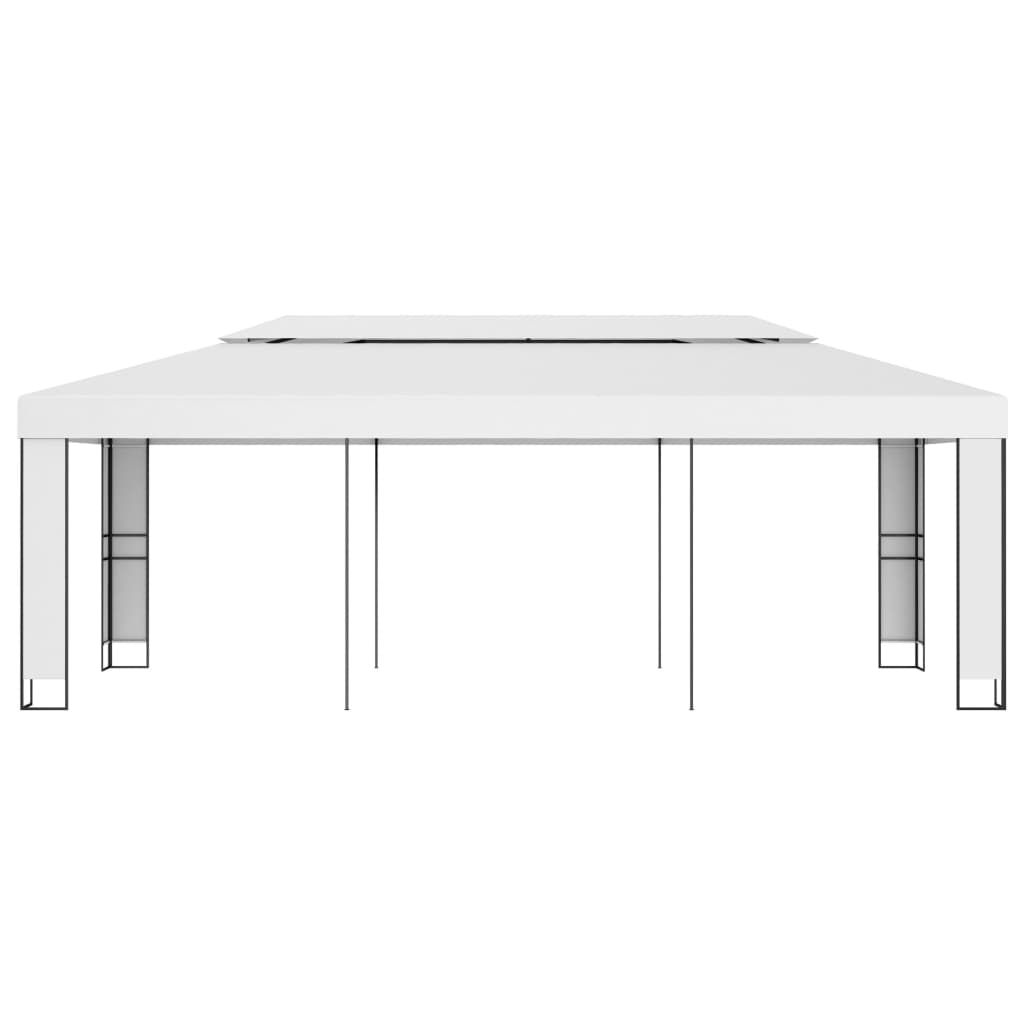vidaXL Gazebo with Double Roof 3x6 m White
