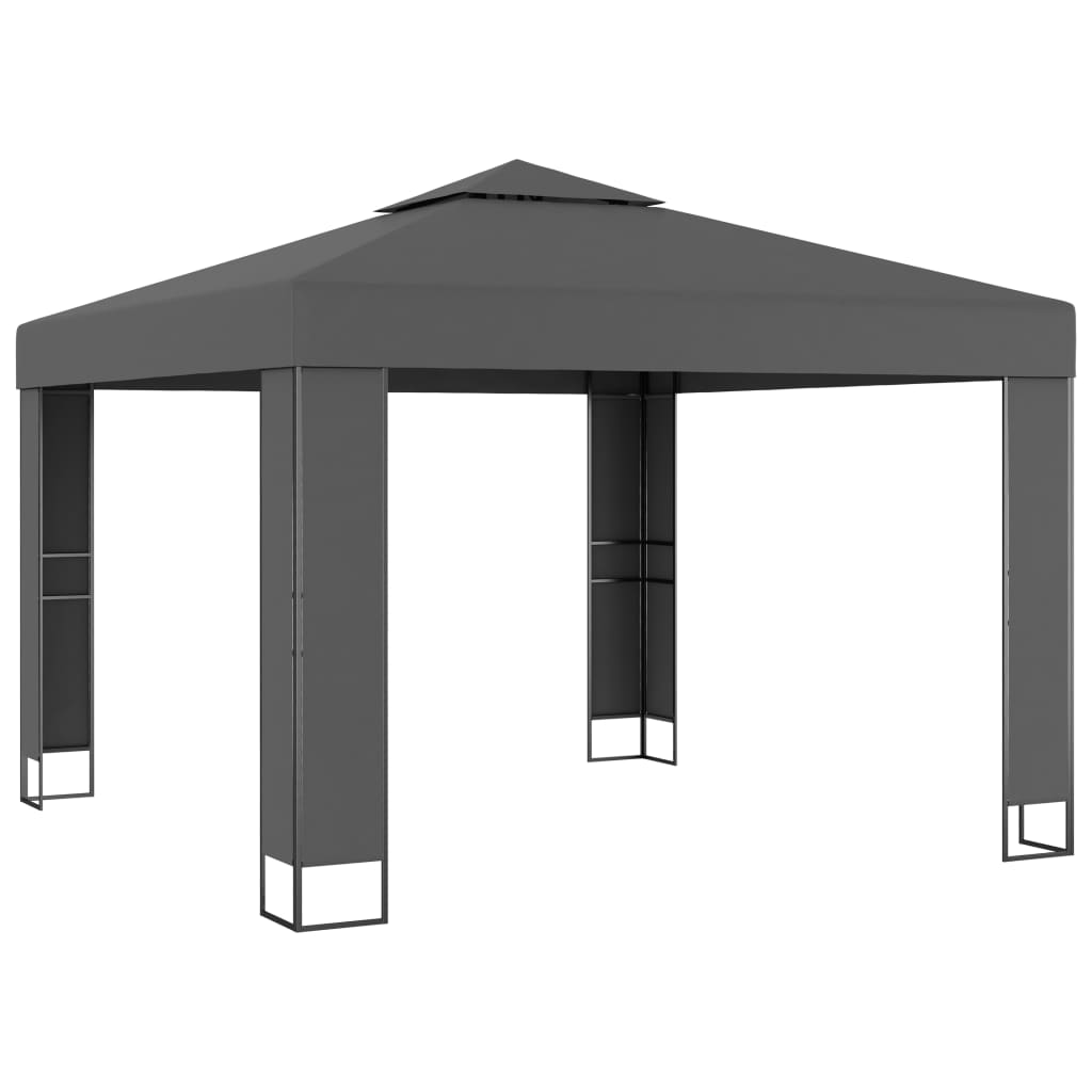 vidaXL Gazebo with Double Roof 3x3 m Anthracite
