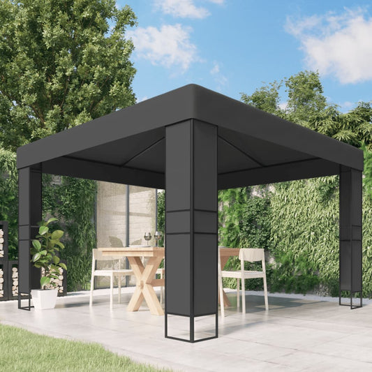 vidaXL Gazebo with Double Roof 3x3 m Anthracite