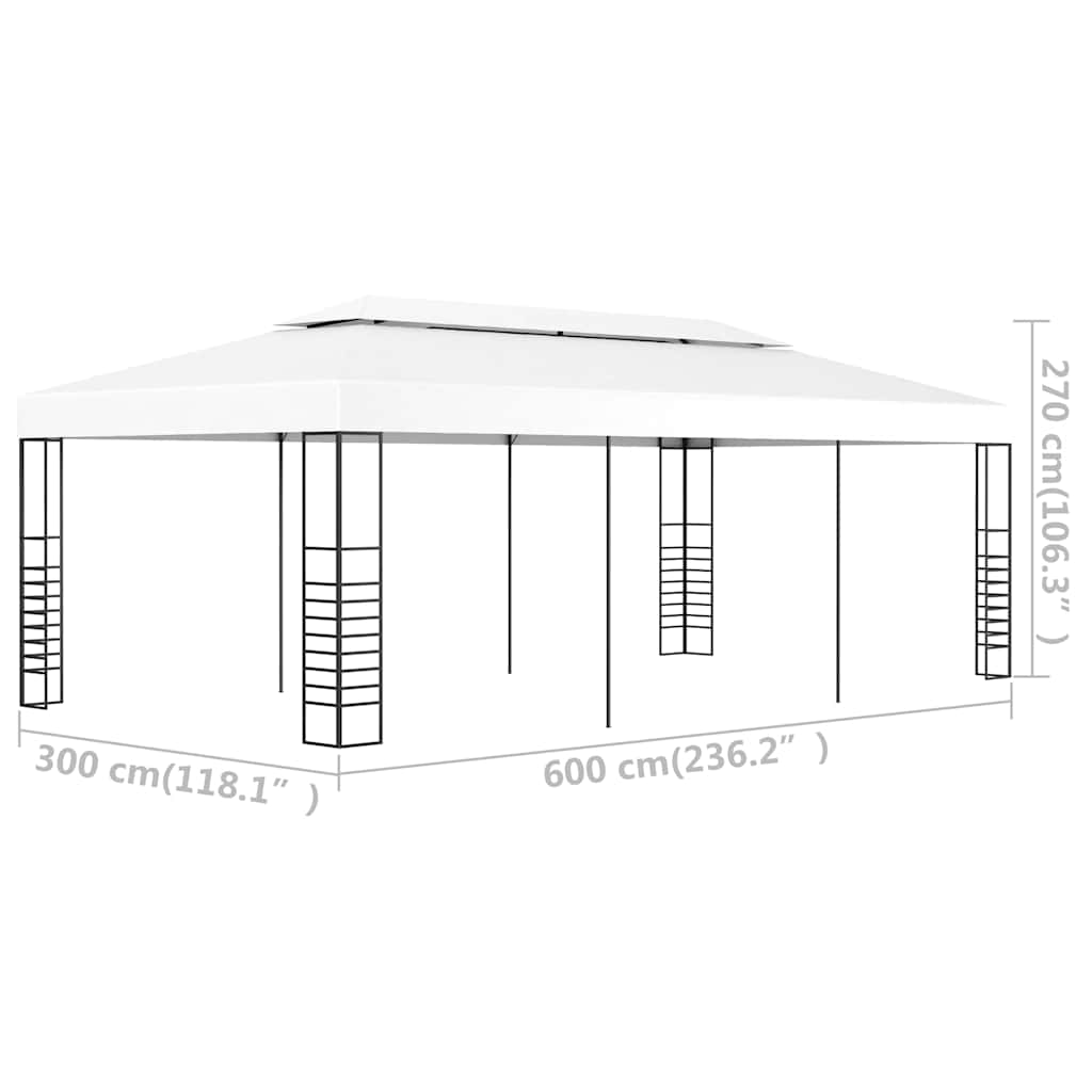 vidaXL Gazebo Marquee 6x3 m White