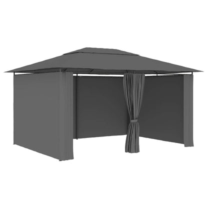 47960 vidaXL Garden Marquee with Curtains 4x3 m Anthracite