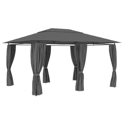 47960 vidaXL Garden Marquee with Curtains 4x3 m Anthracite