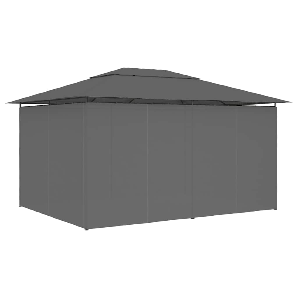 47960 vidaXL Garden Marquee with Curtains 4x3 m Anthracite