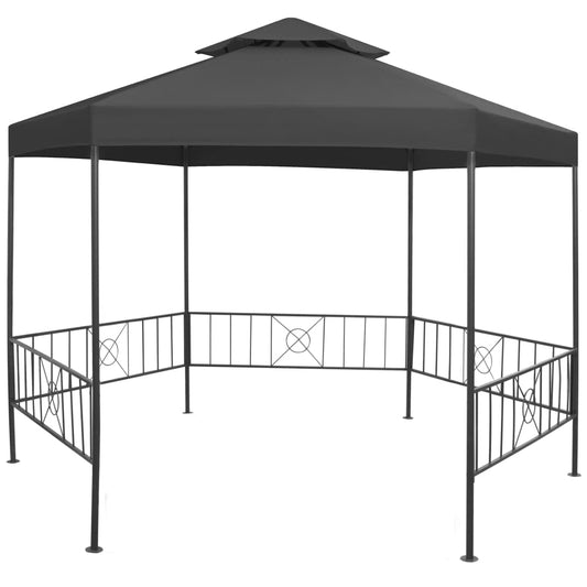 vidaXL Garden Gazebo | Anthracite | Powder-coated steel | Large