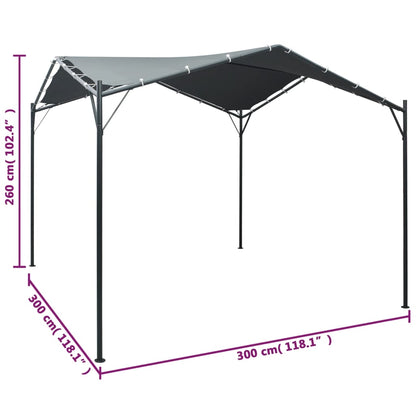 vidaXL Gazebo | Anthracite | Steel | 3x3m | UV-resistant materials | Gazebo