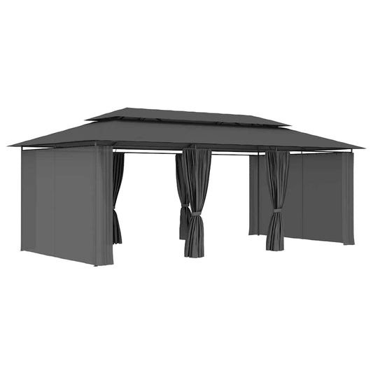 47966 vidaXL Gazebo with Curtains 600x298x270 cm Anthracite