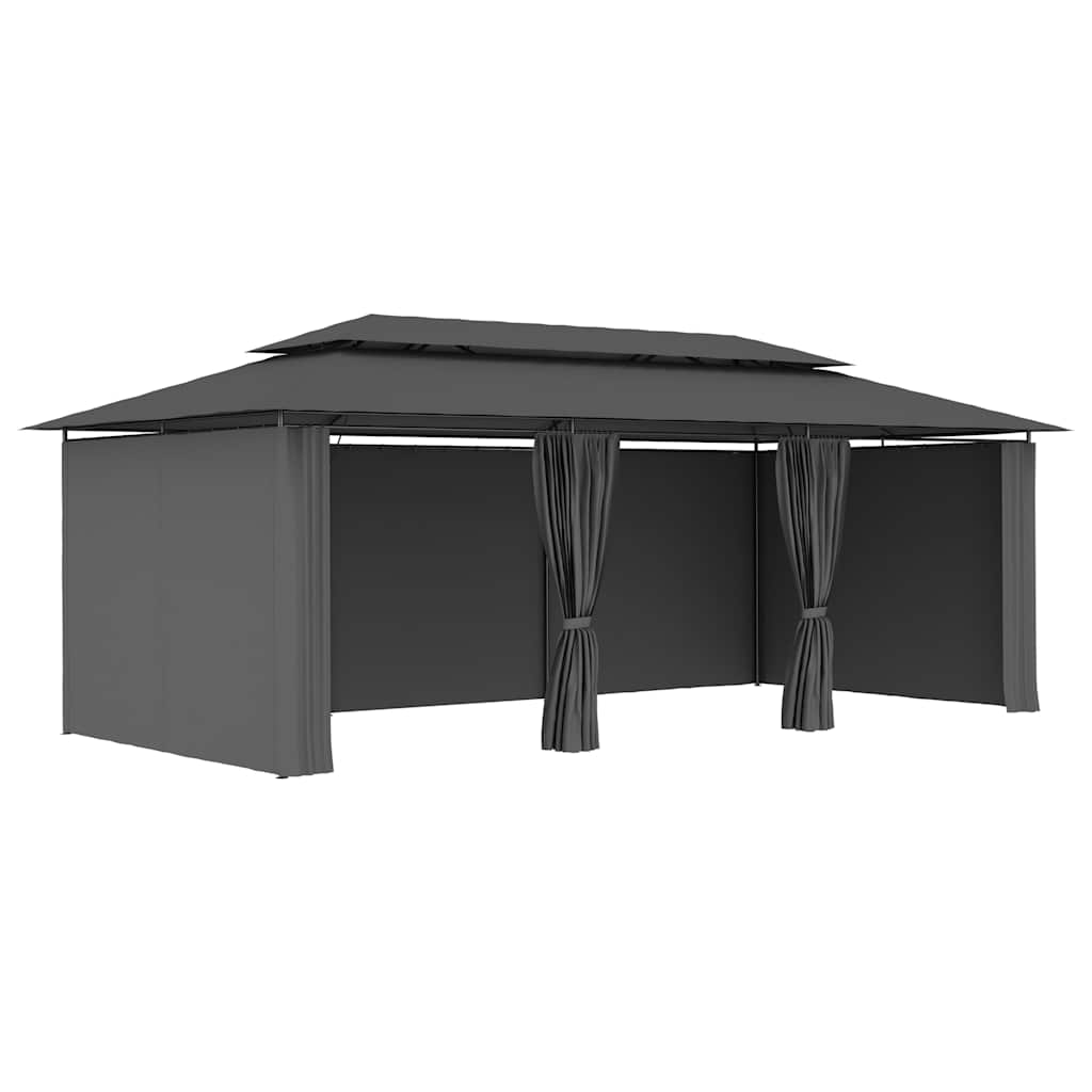 47966 vidaXL Gazebo with Curtains 600x298x270 cm Anthracite