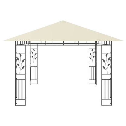 vidaXL Gazebo with Mosquito Net 4x3x2.73 m Cream 180 g/m²