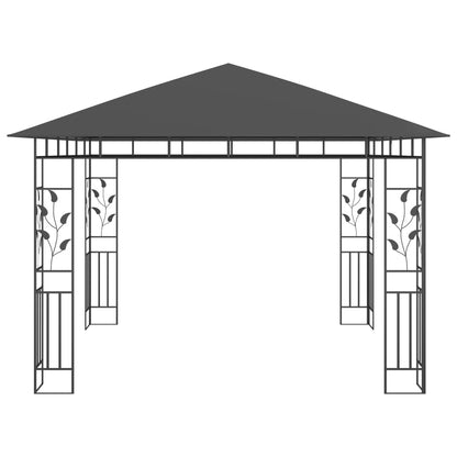 vidaXL Gazebo | Anthracite | Powder-coated steel, polyester | 3x3x2.73 m
