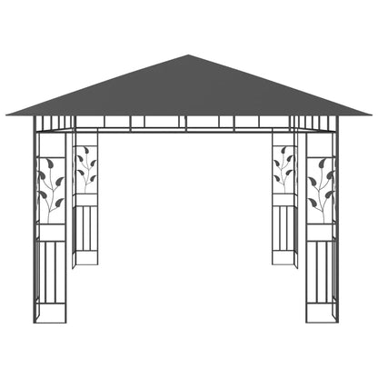 vidaXL Gazebo | Anthracite | Powder-coated steel, polyester | 3x3x2.73 m
