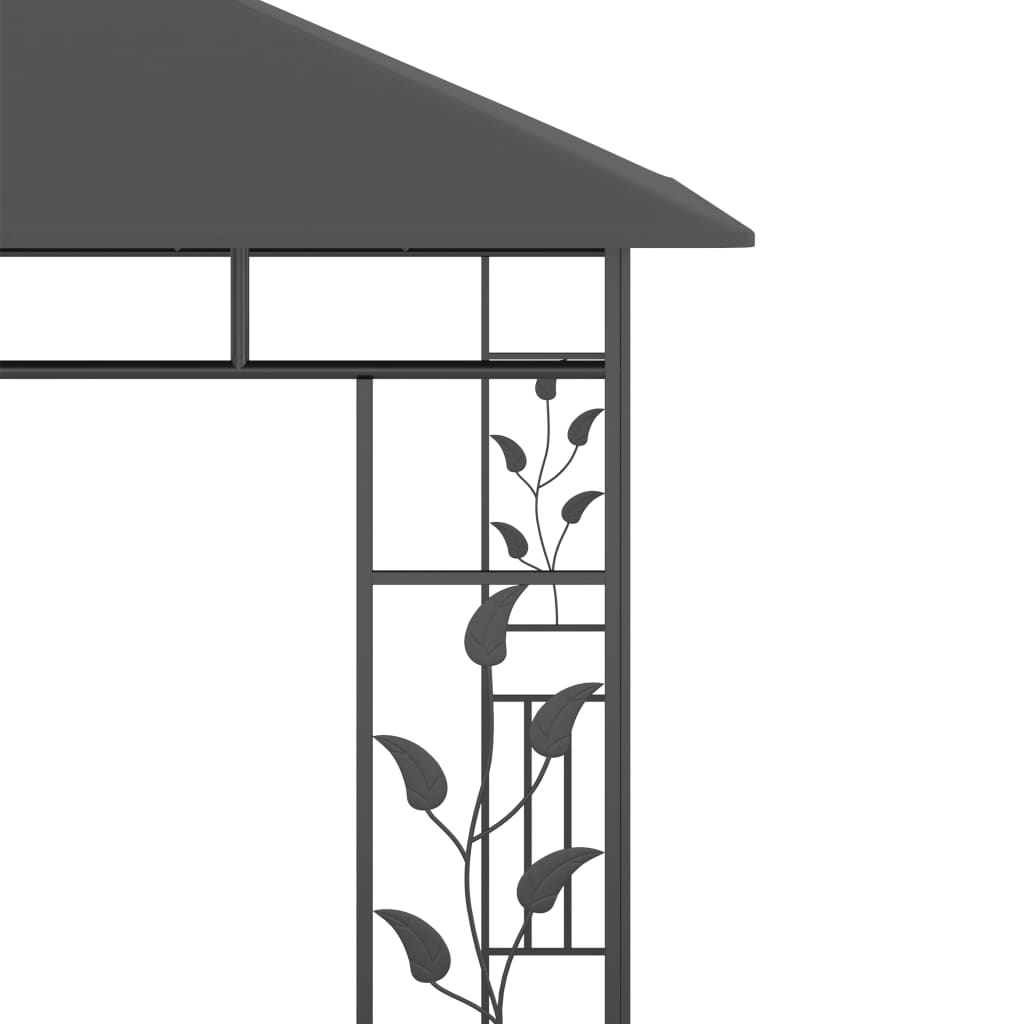 vidaXL Gazebo | Anthracite | Powder-coated steel, polyester | 3x3x2.73 m