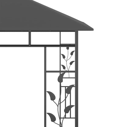 vidaXL Gazebo | Anthracite | Powder-coated steel, polyester | 3x3x2.73 m
