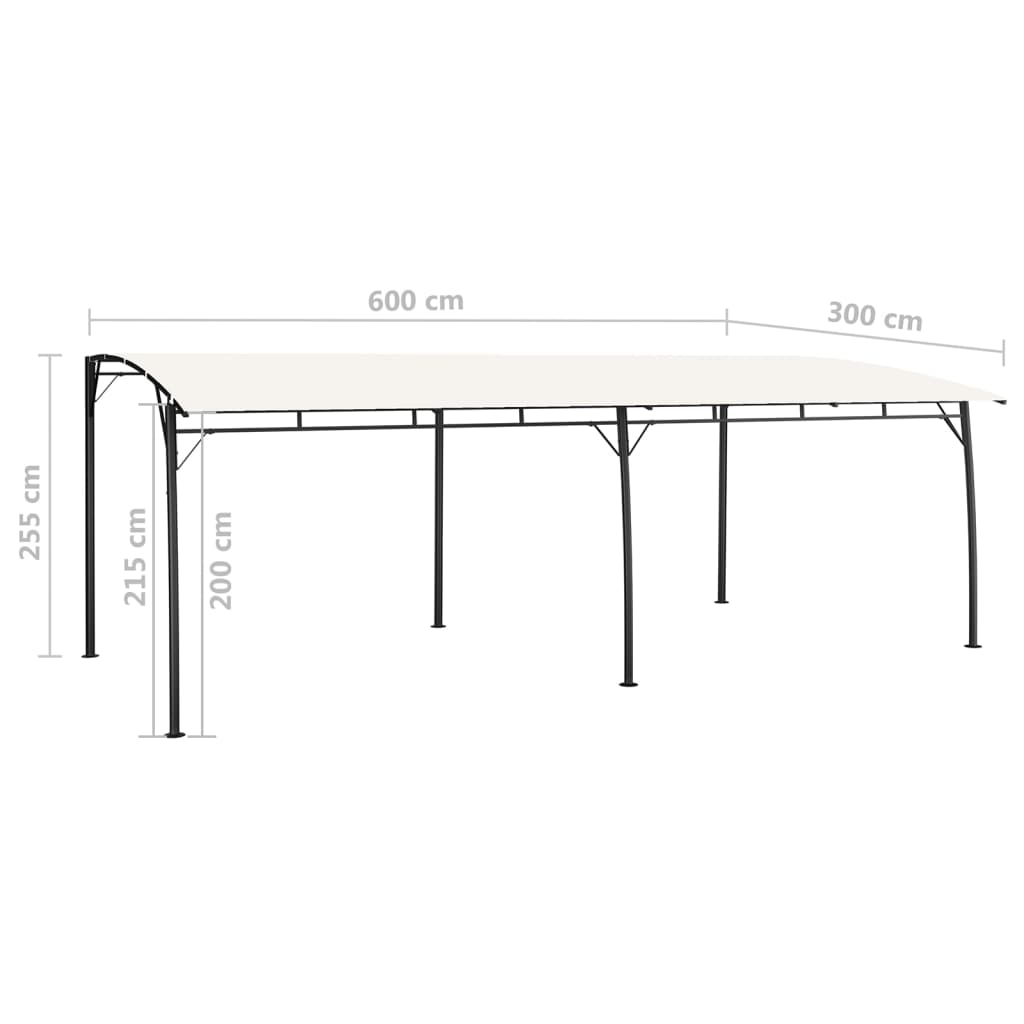 vidaXL Garden Sunshade Awning 6x3x2.55 m Cream