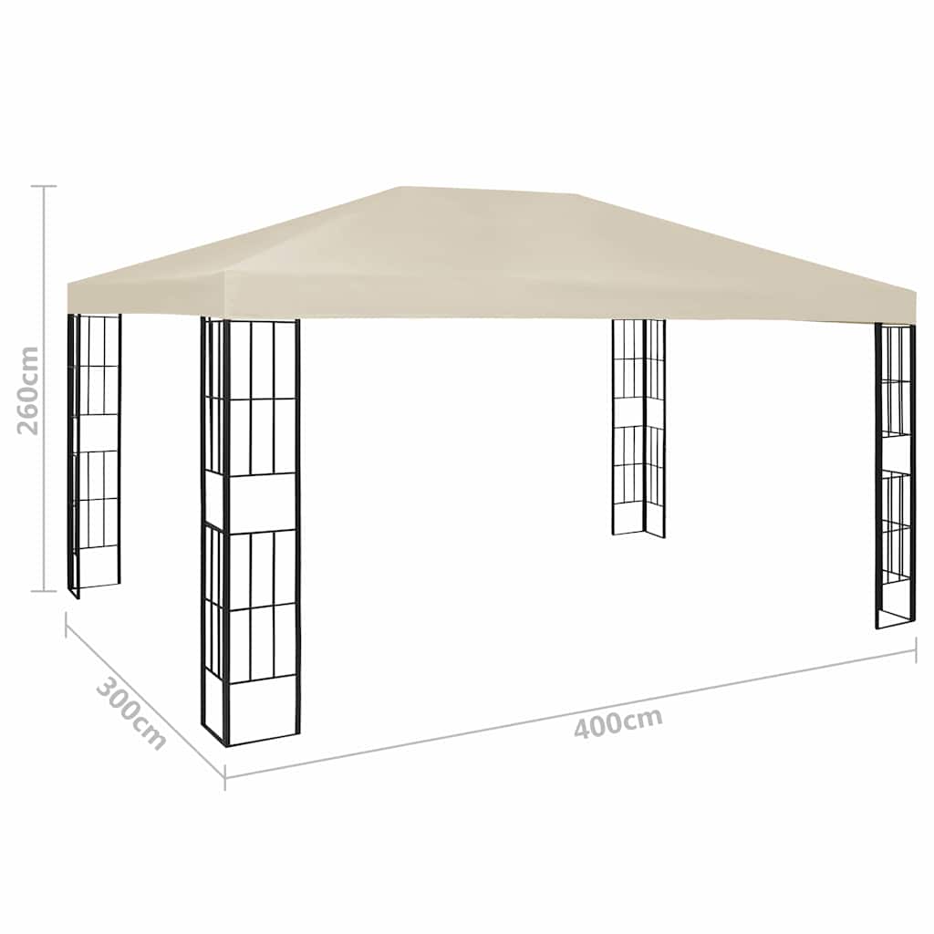 47982 vidaXL Gazebo 3x4 m Cream