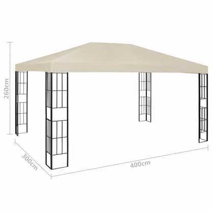 47982 vidaXL Gazebo 3x4 m Cream