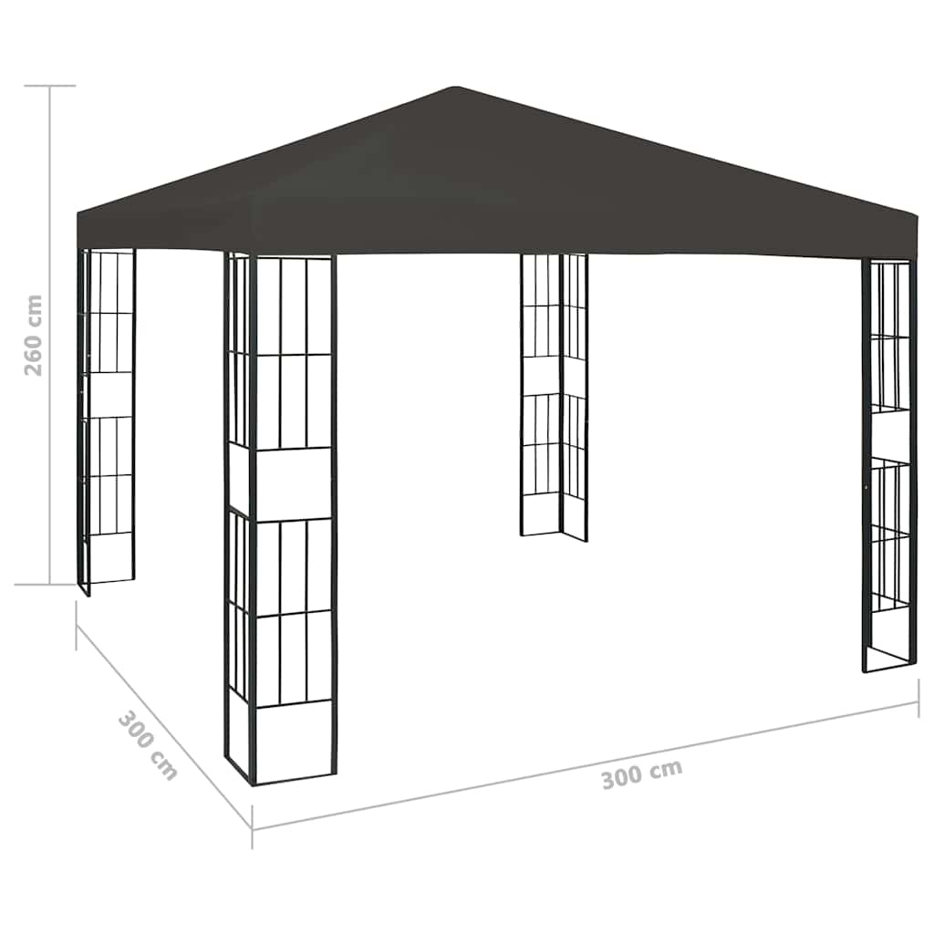 47984 vidaXL Gazebo 3x3 m Anthracite