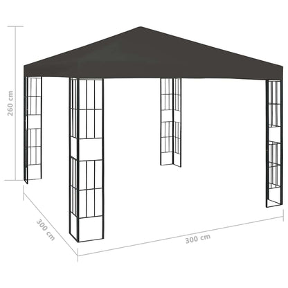 47984 vidaXL Gazebo 3x3 m Anthracite