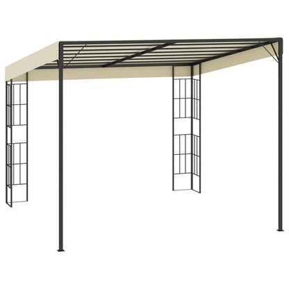 vidaXL Wall-mounted Gazebo 3x3 m Cream Fabric