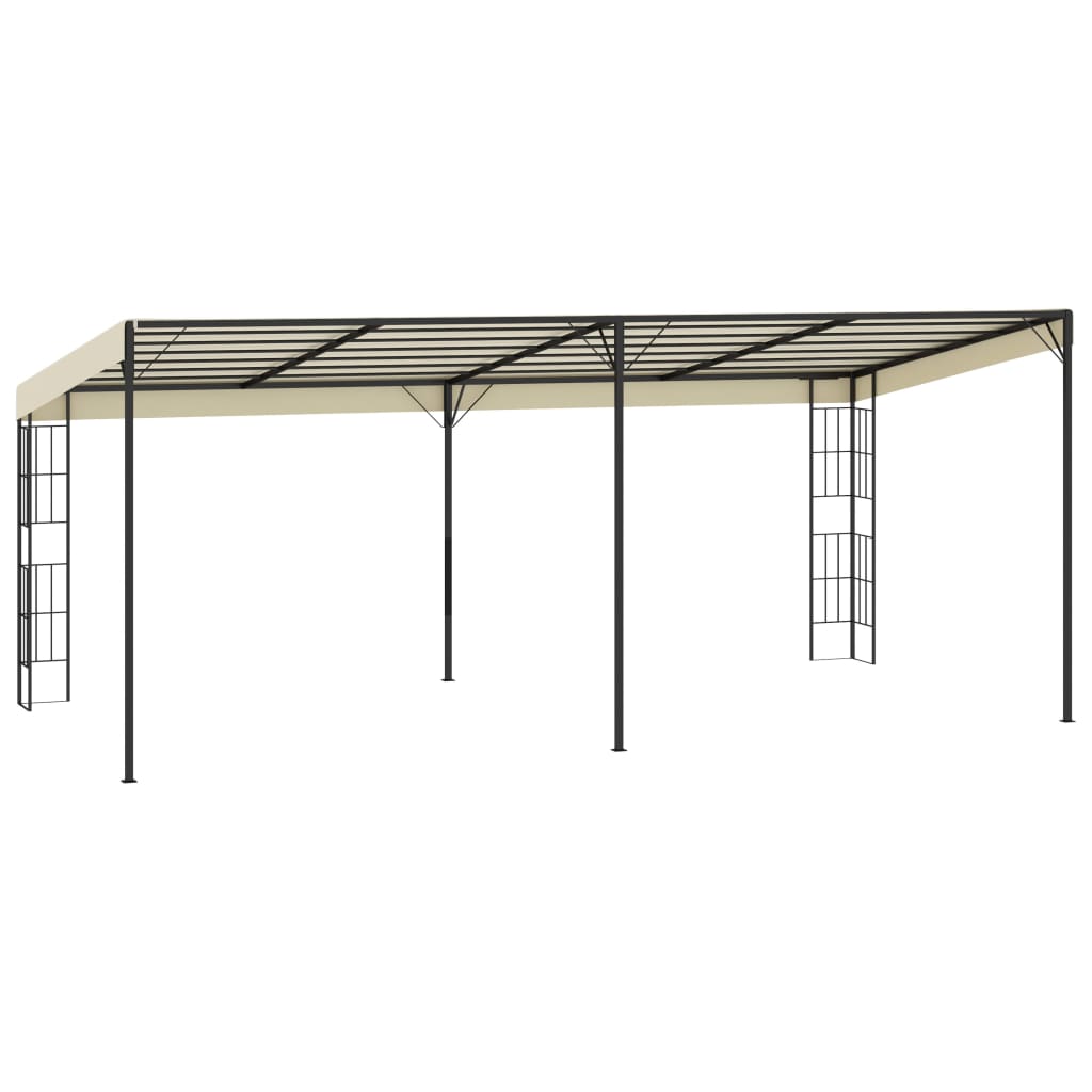 vidaXL Wall-mounted Gazebo 3x6 m Cream Fabric