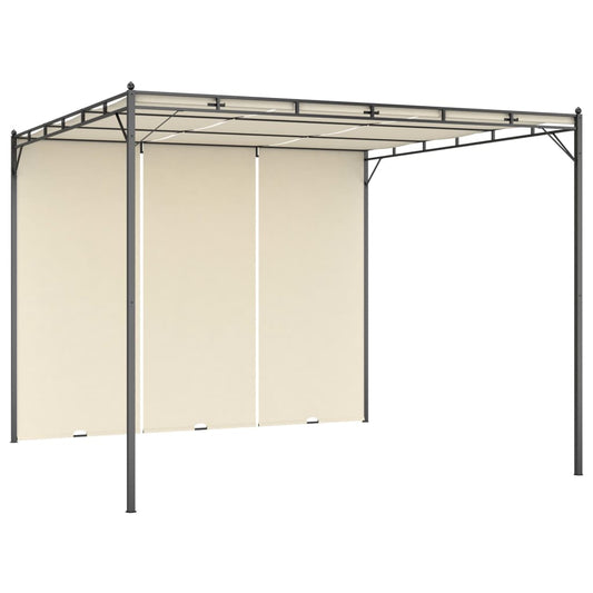 47993 vidaXL Garden Gazebo with Side Curtain 3x3x2,25m Cream
