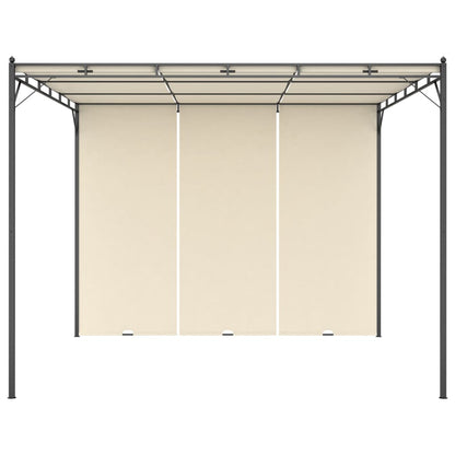 vidaXL Garden Gazebo with Side Curtain 3x3x2.25m Cream
