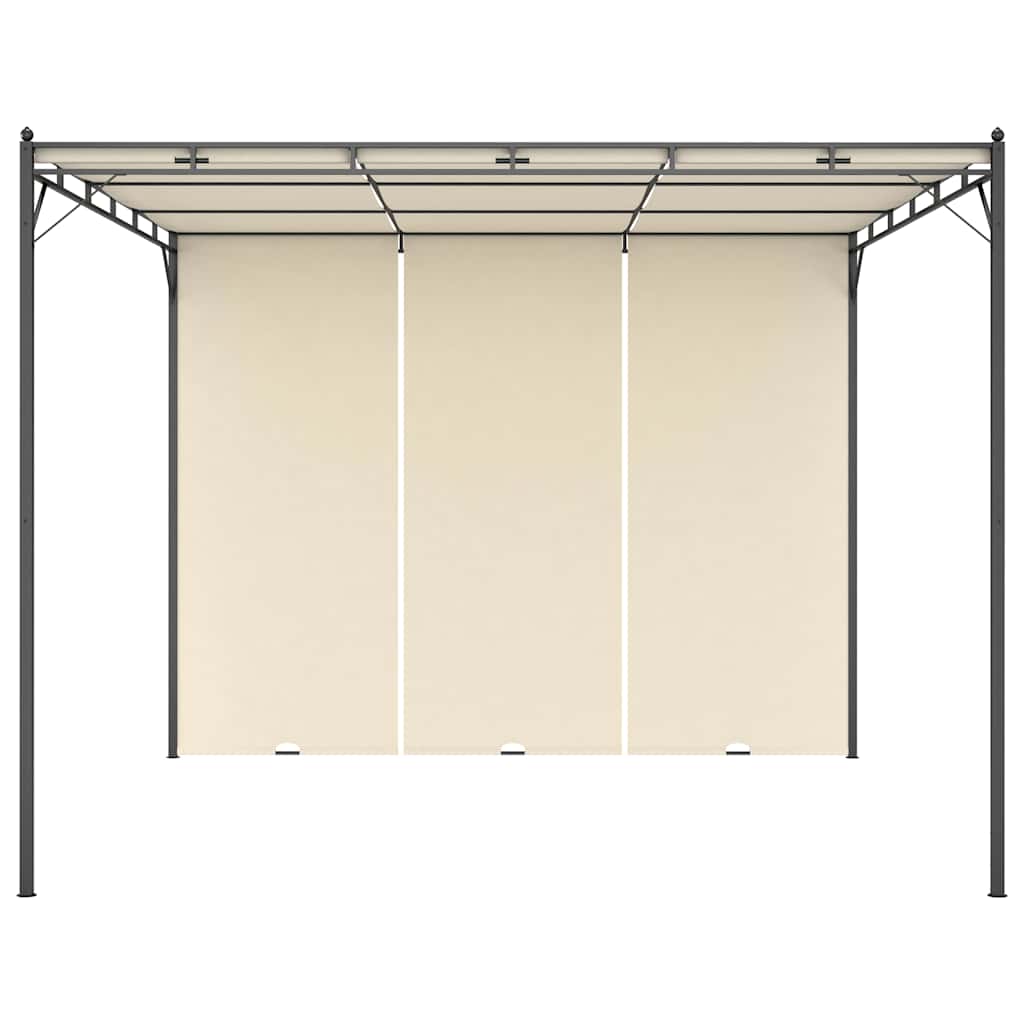 47993 vidaXL Garden Gazebo with Side Curtain 3x3x2,25m Cream