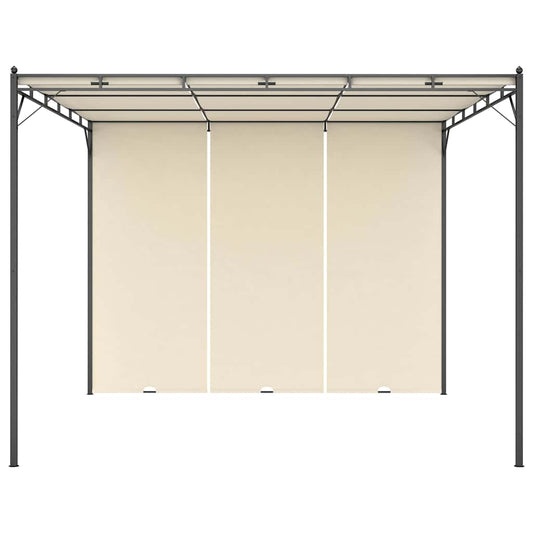 47993 vidaXL Garden Gazebo with Side Curtain 3x3x2,25m Cream