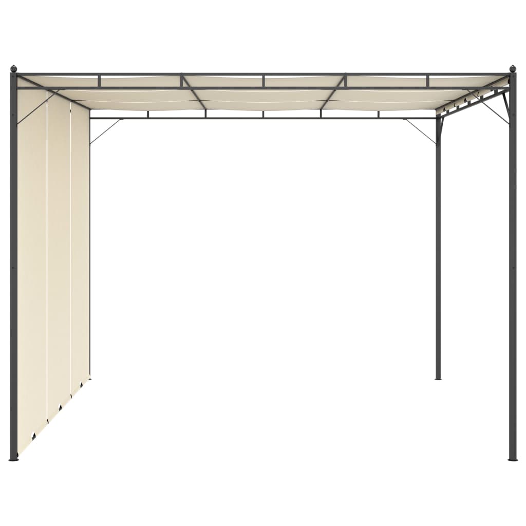 vidaXL Garden Gazebo with Side Curtain 3x3x2.25m Cream