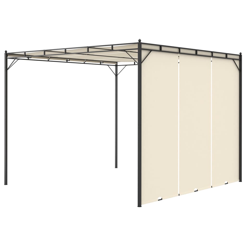 vidaXL Garden Gazebo with Side Curtain 3x3x2.25m Cream