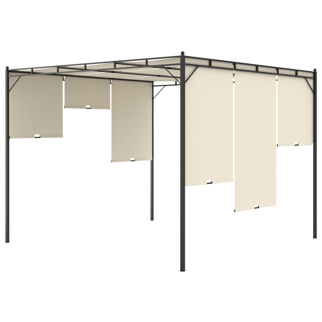vidaXL Garden Gazebo with Side Curtain 3x3x2.25m Cream