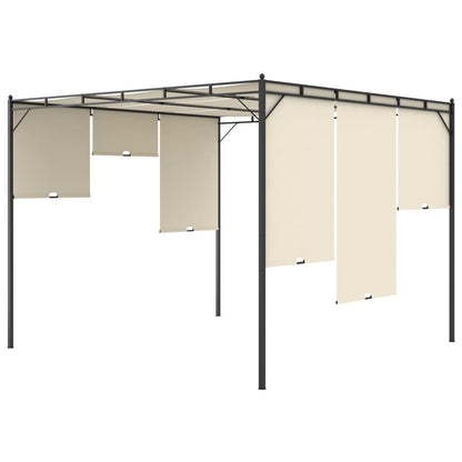 vidaXL Garden Gazebo with Side Curtain 3x3x2.25m Cream