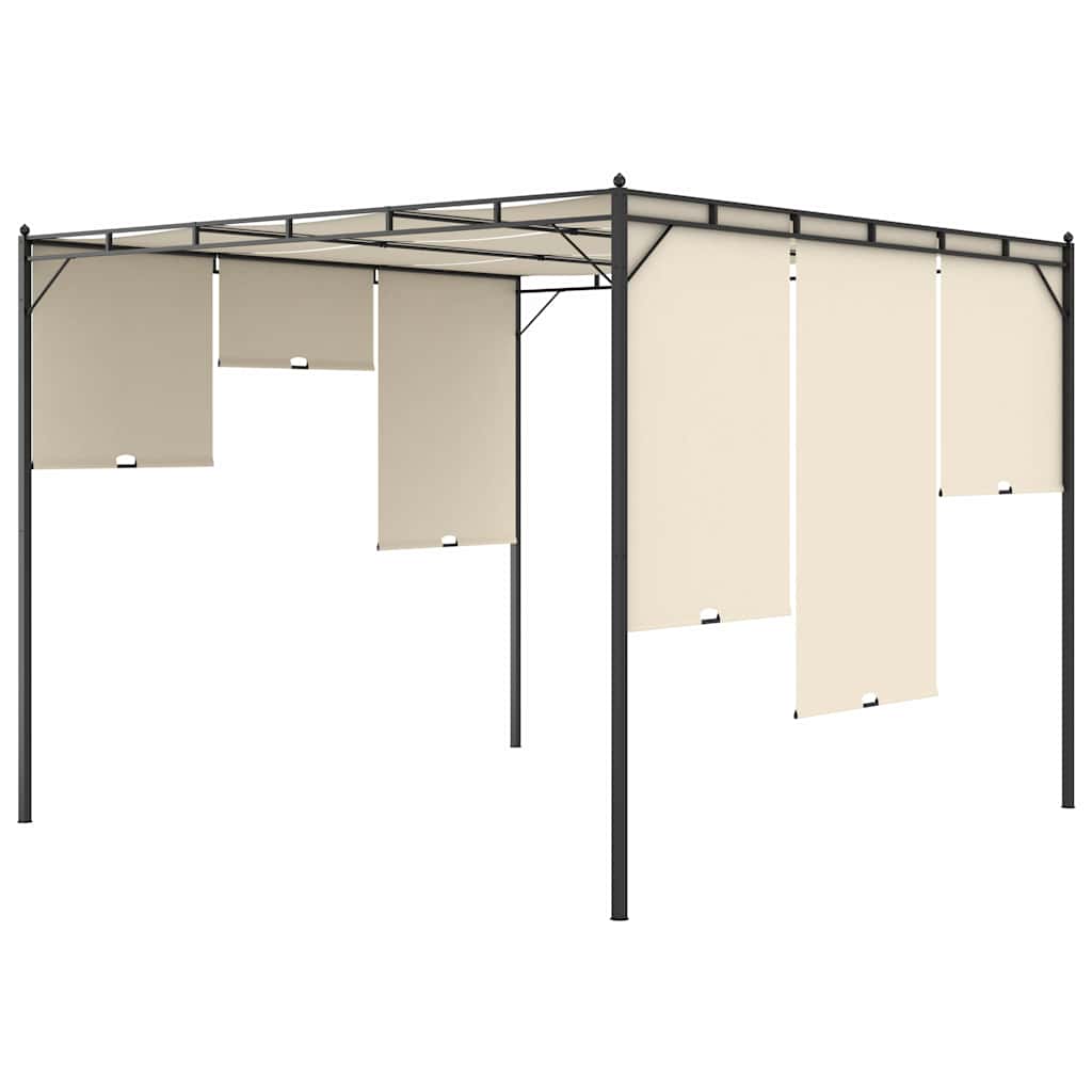 47993 vidaXL Garden Gazebo with Side Curtain 3x3x2,25m Cream