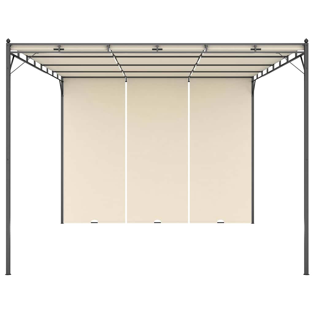 47994 vidaXL Garden Gazebo with Side Curtain 4x3x2,25 m Cream