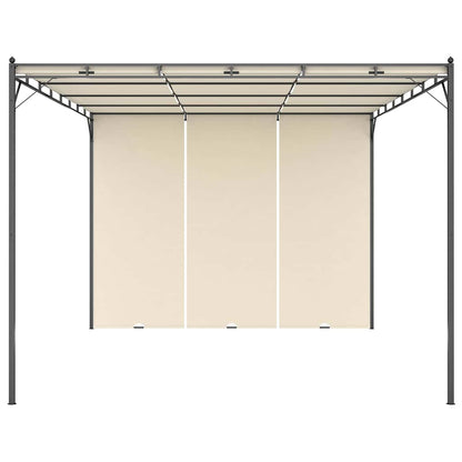 47994 vidaXL Garden Gazebo with Side Curtain 4x3x2,25 m Cream