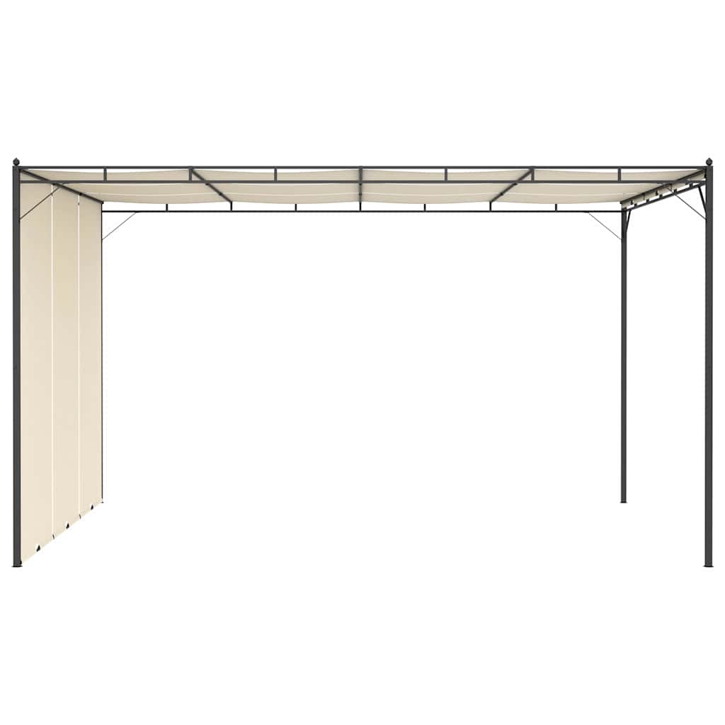 47994 vidaXL Garden Gazebo with Side Curtain 4x3x2,25 m Cream