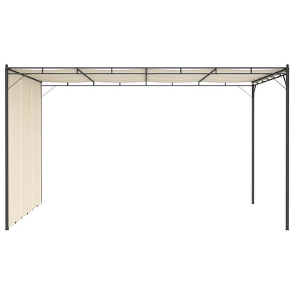 47994 vidaXL Garden Gazebo with Side Curtain 4x3x2,25 m Cream
