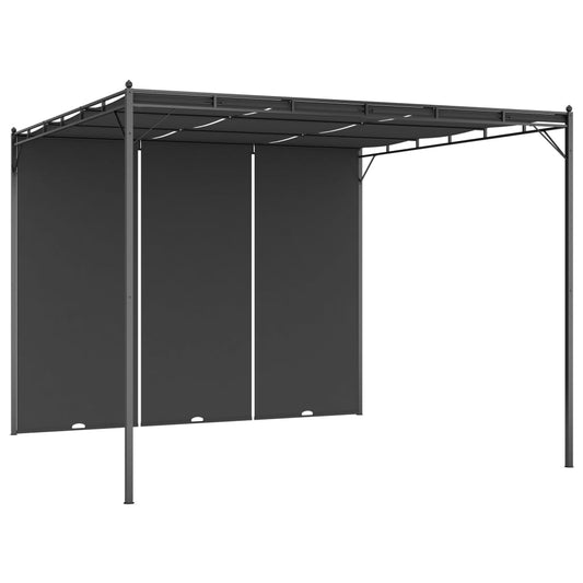 47995 vidaXL Garden Gazebo with Side Curtain 3x3x2,25 m Anthracite